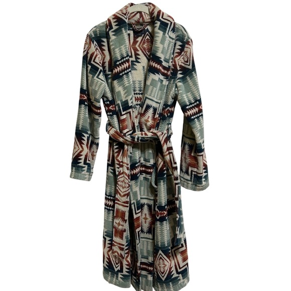 Pendleton Silver Blue Harding Star Robe is Southwestern Sage Green M - Picture 5 of 9